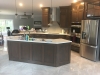 Kitchen with Dark Stain and Quartz Tops - left view